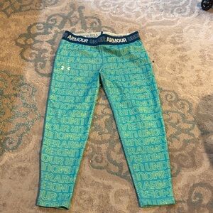 Under Armour Kids' Teal and White Leggings